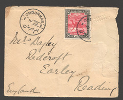 1899 Omdurman Part Cover To UK Via Alexandria  SG 13  Rare Cancel - Soedan (...-1951)