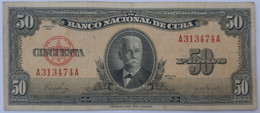 Cuba 50 Pesos 1950 P81a VF +/ XF- - Cuba