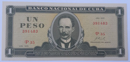 RARE Cuba 1 Peso 1970 José Marti P102 UNC - Cuba