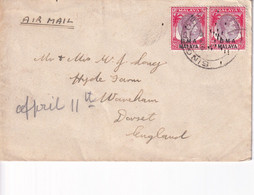 MALAYSIA 1950s GEORGE VI B.M.A. COVER SINGAPORE TO LONDON - Malaya (British Military Administration)