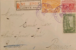 J) 1931 COSTA RICA, SCHOOL, REGISTERED, MULTIPLE STAMPS, AIRMAIL, CIRCULATED COVER, FROM COSTA RICA TO FRANCE - Costa Rica