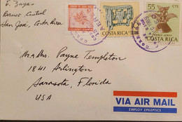 J) 1965 COSTA RICA, MULTIPLE STAMPS, AIRMAIL, CIRCULATED COVER, FROM COSTA RICA TO USA - Costa Rica