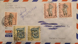 J) 1964 COSTA RICA, MONUMENTS, MULTIPLE STAMPS, AIRMAIL, CIRCULATED COVER, FROM COSTA RICA TO USA - Costa Rica