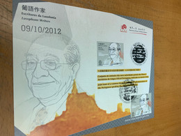 Macau Stamp Writer 2012 M Card - Maximumkaarten
