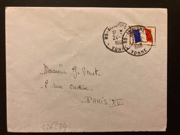 LETTRE TP DRAPEAU OBL.24-2 1969 AUXERRE-AIR YONNE - Poste Aérienne Militaire