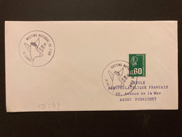 LETTRE TP M. DE BEQUET 0,60 OBL.16 MAI 1976 18 AVORD MEETING NATIONAL DE L'AIR - Poste Aérienne Militaire