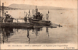 Bateau - Sous Marins "THON Et GRONDIN " Se Disposant Pour L'appareillage Edition A. Bourgault - Sottomarini