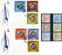 Jordanien, Jordan 1965 Russian Cosmonauts / Space 2x FDC + Stamps, Perf - Asie