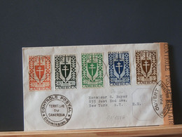 93/558A LETTRE CAMEROUN 1944 POUR USA DOUBLE CENSURE - Cartas