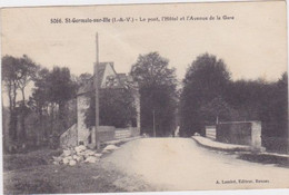 Cpa -35- St Germain Sur Ille - Pont , Hotel , Avenue De La Gare -edi Lamiré N °5066 - Saint-Germain-sur-Ille