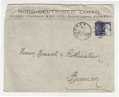 Nord-Deutscher Lloyd, Sydney Company Letter Cover Posted 1901 To Bremen B220901 - Lettres & Documents