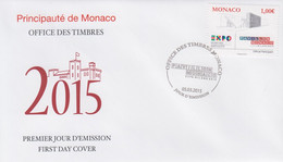 Enveloppe  FDC   1er  Jour    MONACO   Exposition  Universelle   MILAN   2015 - 2015 – Milan (Italy)