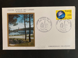 LETTRE TP ENERGIES NOUVELLES 1,40 OBL.4 JUILLET 1981 40 BISCARROSSE CENTRE D'ESSAIS DES LANDES JOURNEE PORTES OUVERTES - Militärische Luftpost