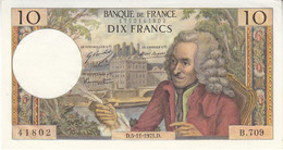 Billet 10 F Voltaire Du 5-11-1971 FAY 62.52 Alph. B.709 N° 41802 - NEUF - 10 F 1963-1973 ''Voltaire''