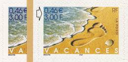 V7436 Variété : N° BC3400 Vacances Faciale Bleue Doublée Au Lieu D'outremer + Normal Les 2 Carnets ** - Carnets