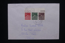 ALLEMAGNE - Affranchissement 3 Valeurs Se Tenant Issus De Carnet Sur Enveloppe En 1974 Pour Paris - L 130627 - Cartas & Documentos