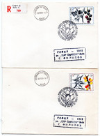 2 Cartas Con Matasellos Commemorativos De Bulgaria De 1991 - Lettres & Documents