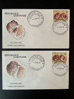 Gabon Gabun 1988 Mi. A-B 1026 FDC 1er Jour Cover Les Coquillages Shells Meeresschnecken RARE ! - Conchas