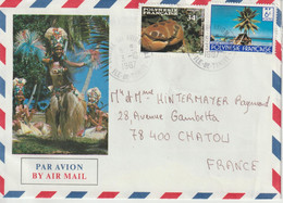 Lettre Polynésie 1987 Pour La France - Storia Postale