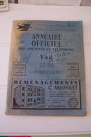 ANNUAIRE  TELEPHONIQUE  - VAR  - POSTE - 1964 - - Telephone Directories