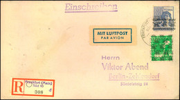 1948, Einschreiben Per Luftpost Ab FRANKFURT( (MAIN) SPD Nach Berlin. - Autres & Non Classés