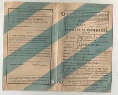 Fascicule De Mobilisation ,9 E Région, Niort , 1939 , Militaria,4 Pages , Maréchal Ferrant , Brigadier, Frais Fr 1.75 E - Non Classés