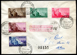 G10-12 SAN MARINO 1948 FDC Lettera Affrancata Con Serie Completa Lavoro Per Milano, Annulli Di Transito E Di Arrivo, Ott - Brieven En Documenten