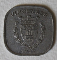 Vincennes 1917 Monnaie Nécessité 20 Cent - Monétaires / De Nécessité