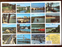 Affiche Pédagogiqu Ecole Images Fleuves Loire Seine Rhone Garonne 4 Planches Scolaires Dechaux éditeur 1950 état Superbe - Materiaal En Toebehoren