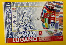 18515 - Bloc Lugano 2022 Surimpression Argentée Ticino - Lugano ** Neuf MNH - Blocchi & Foglietti