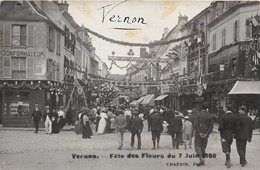 27-VERNON- CARTE-PHOTO -FÊTE DES FLEURS DU 7 JUIN 1908 - Vernon