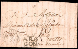 Zaragoza - Prefilatelia - PE 10 - 1785 - Carta Circulada A Francia - Doble Estampación - ...-1850 Prefilatelia