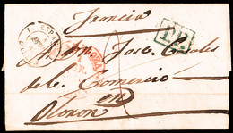 Zaragoza - Prefilatelia - PE 24R+35 - 1848 - Carta A Francia - ...-1850 Prefilatelia