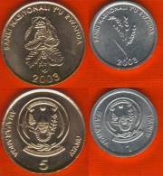 Rwanda 1 + 5 Francs 2003 Km#22;23 UNC - Rwanda