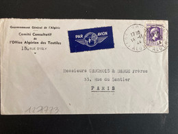 LETTRE Par Avion Pour La FRANCE TP MARIANNE D'ALGER 3F OBL.14-11 44 ALGER BOURSE + COMITE CONSULTATIF DE L'OFFICE ALGERI - 1944 Hahn Und Marianne D'Alger