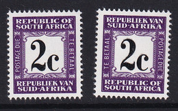 South Africa: 1967/71   Postage Due    SG D61-62   2c [Afrikaans And English At Top]  MH - Neufs