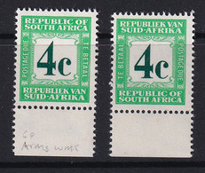 South Africa: 1967/71   Postage Due    SG D63-64   4c [Afrikaans And English At Top]  MH - Ongebruikt
