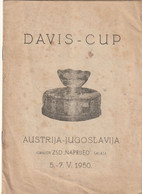 CROATIA,  ZAGREB, SALATA  --  TENNIS  --  DAVIS CUP -   AUSTRIA Vs YUGOSLAVIA    5. - 7. V. 1950  --  PALADA, MITIC, BRA - Bücher