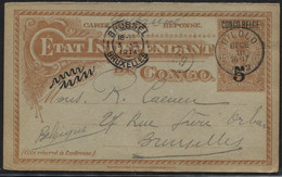 Entier CP Congo N°31 Obl. Sc DILOLO Vers Bruxelles 1913. TB Et Bon Bureau (non écrite Verso) - Enteros Postales
