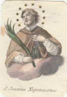 SANTINO HOLY CARD S. JEANNES NEPOMUCENS - SEC XVIII - PERGAMENA LEGGERA (35N - Imágenes Religiosas