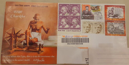 India 2018 Beautiful Designer Envelope On 150th Birth Anniversary Of Mahatma Gandhi Registered (EMS Speed Post) Post - Cartas