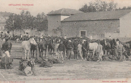 CPA Artillerie Aux Manoeuvres Les Chevaux à La Corde Soldat Militaire Militaria - Manoeuvres