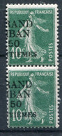 Grand Liban   N° 3e ** En Paire Surcharge à Cheval - Unused Stamps