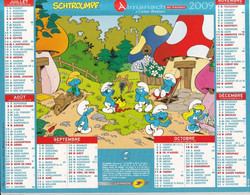 Almanach Du Facteur, Calendrier De La Poste, 2009, MEURTHE Et MOSELLE, Les Schtroumpfs. - Grand Format : 2001-...