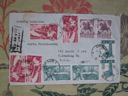 Lettre  De Pologne Vers Les Usa  1859 , 10 Timbres - Franking Machines (EMA)