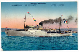 CPA Bateau Paquebot-Yacht ILE DE BEAUTE Lignes De Corse Compagnie Fraissinet - Steamers