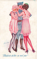 CPA Illustrateur - Xavier Sager - Abondance De Lien Ne Nuit Pas - Soldat Avec Deux Femmes - Erotisme - Proverbes Guerre - Sager, Xavier