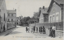 CPA - (95)  Très Rare -  SOISY Sous MONTMORENCY -- Rue Carnot L'Eglise  1916  "Belle Animation" - Soisy-sous-Montmorency