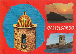 CARTOLINA  CASTELSARDO,SASSARI,SARDEGNA,SPIAGGIA,MARE,SOLE,LUNGOMARE.VACANZA,ESTATE,BARCHE A VELA,NON VIAGGIATA - Sassari