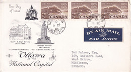 CANADA 1965 OTTAWA NATIONAL CAPITAL FDC COVER TO ENGLAND. - Cartas & Documentos